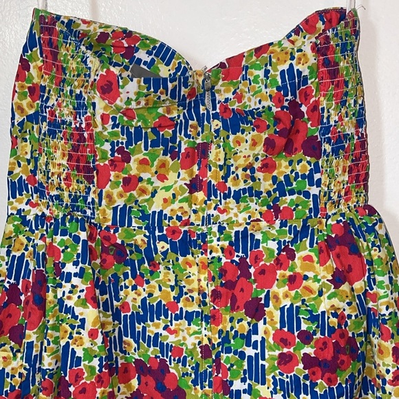 🌹NWOT:ANTHROPOLOGIE GIRLS FROM SAVOY FLORAL STRAPLESS DRESS - Picture 6 of 12
